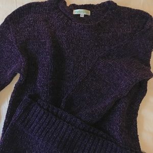 Purple chenille sweater dress